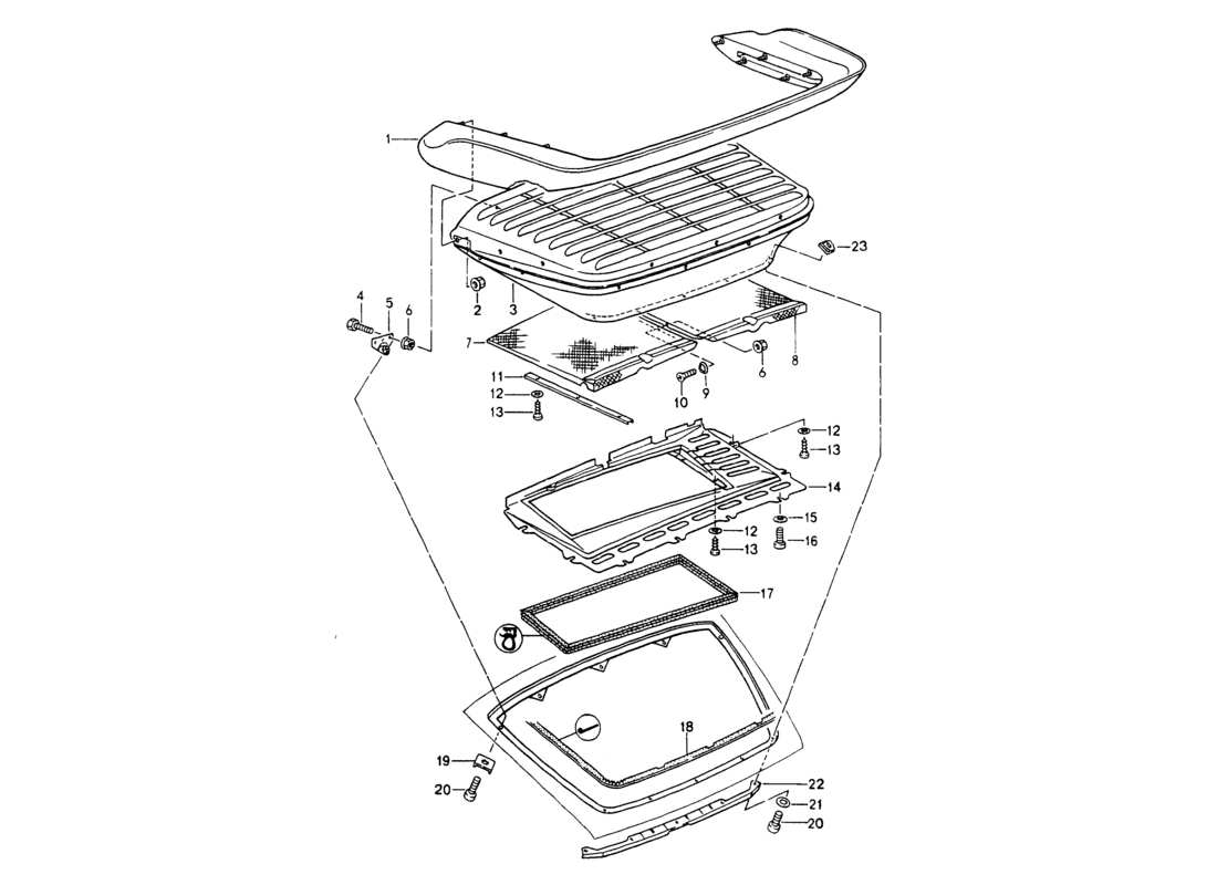 porsche 1994 (964) rear spoiler part diagram