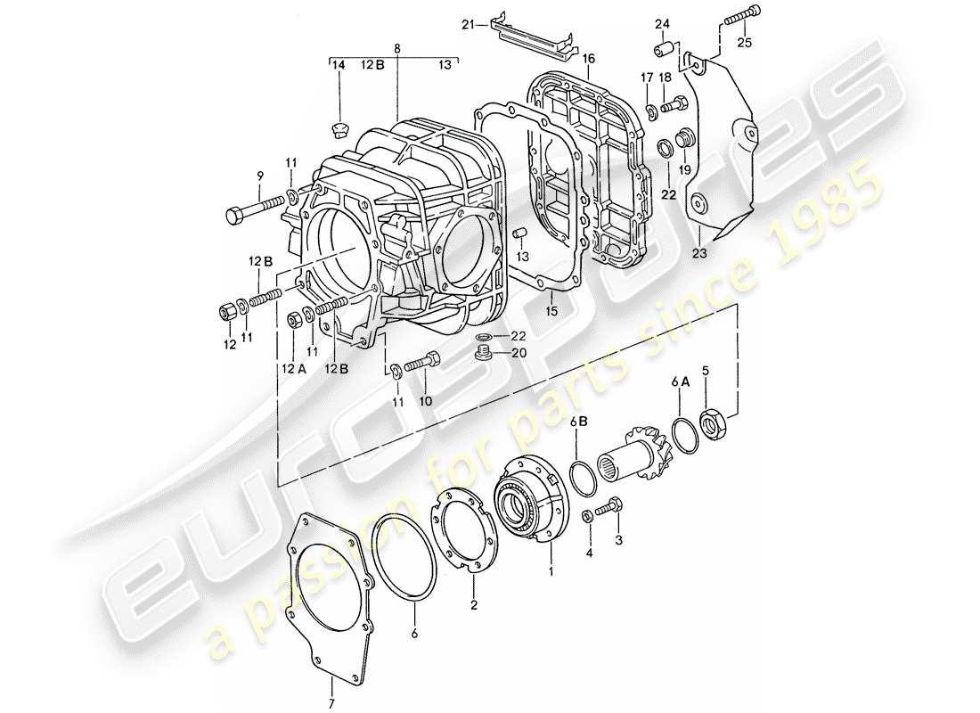 porsche 1990 (928) automatic transmission - differential 1 part diagram