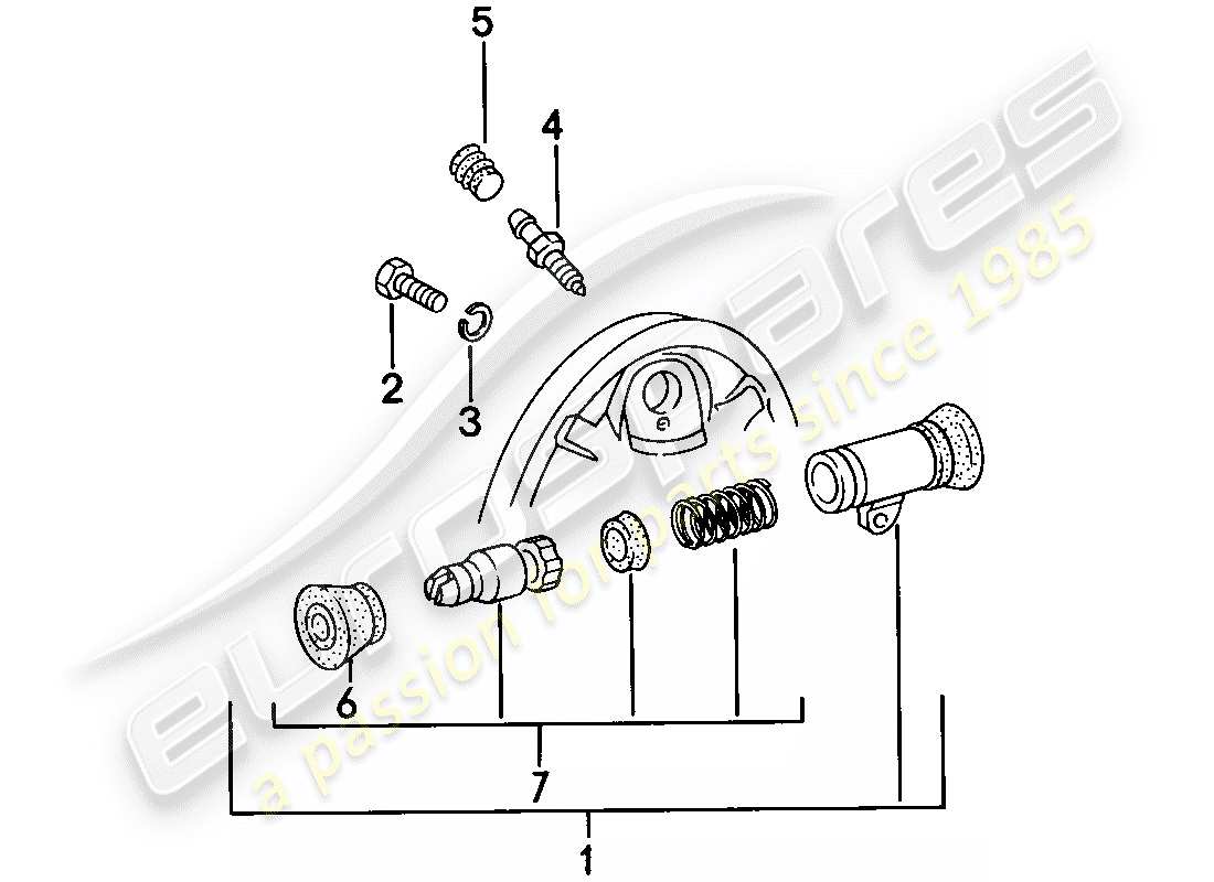 porsche 1978 (924) brake - wheel brake cylinder parts diagram