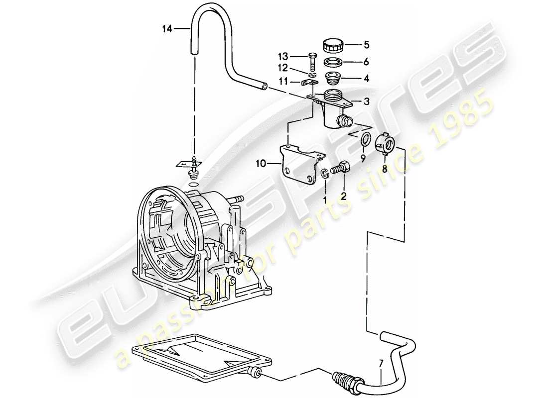 porsche 1986 (944) oil inlet - automatic transmission parts diagram