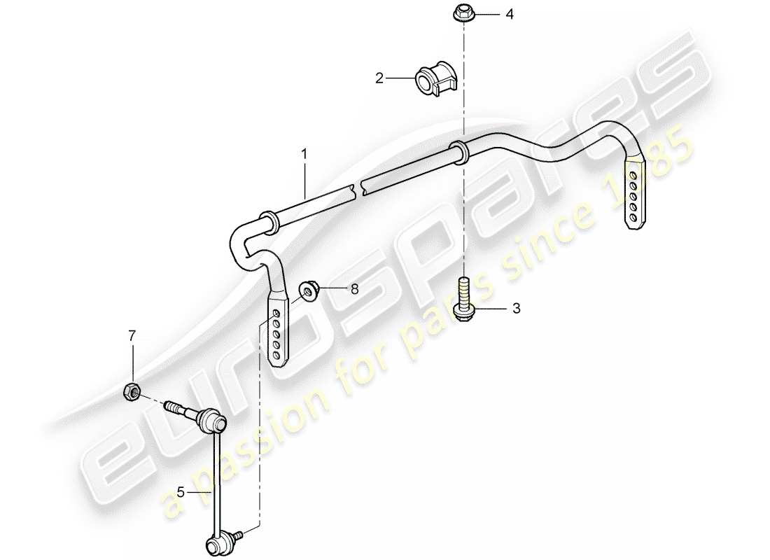 porsche 2008 (997-1 gt3) stabilizer part diagram