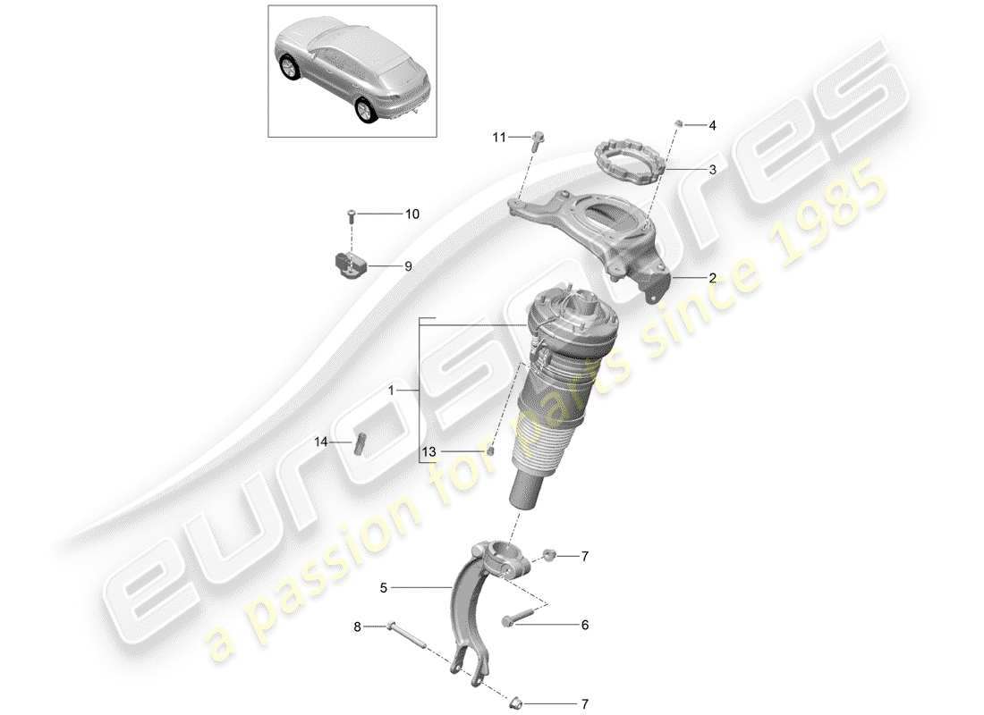 porsche 2015 (macan) air spring part diagram