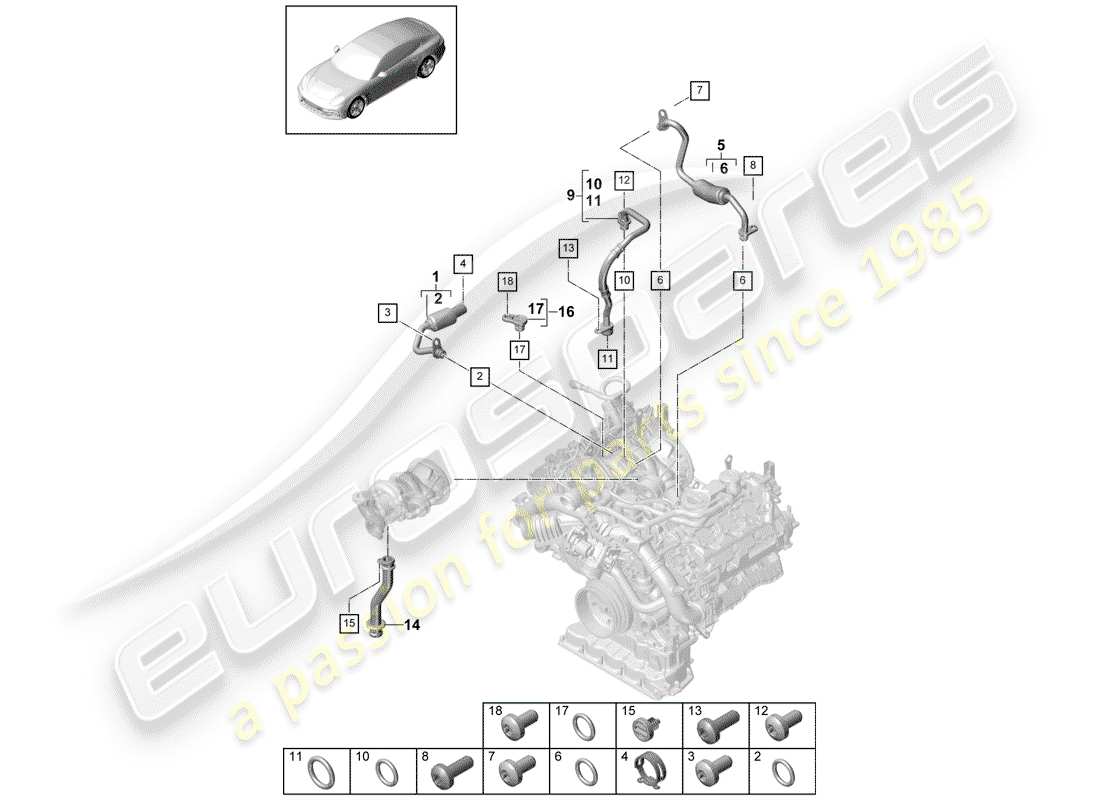 porsche 2017 (panamera 971-1) water cooling for part diagram