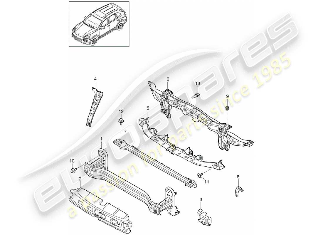 porsche 2011 (cayenne e2 92a) bracket part diagram