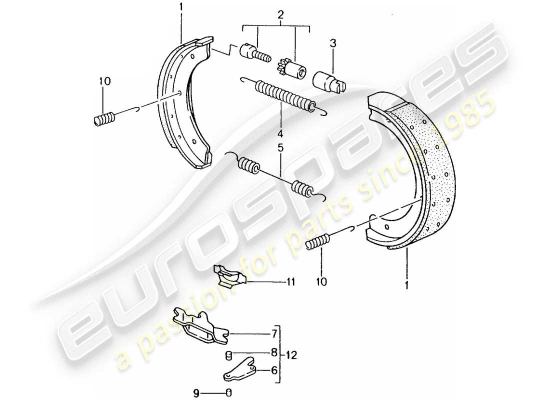 porsche 2003 (996 gt3) handbrake parts diagram