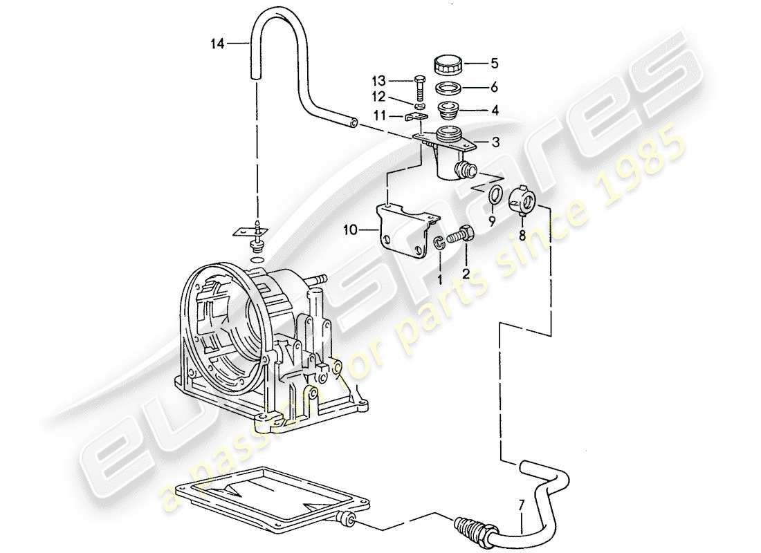 porsche 944 (1991) oil inlet - for - automatic transmission - d >> - mj 1989 part diagram