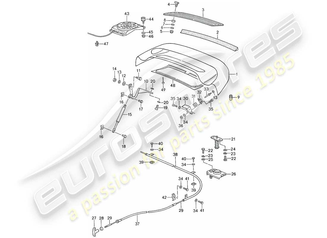 porsche 1988 (959) cover parts diagram