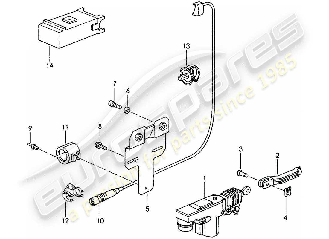 porsche 1995 (968) central locking system part diagram