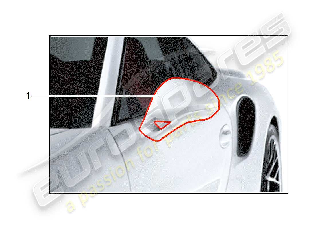 porsche 2016 (tequipment 98x/99x) rear view mirror part diagram