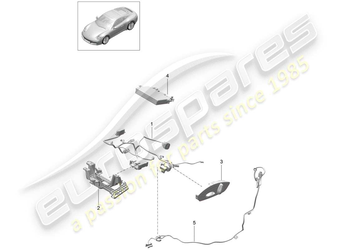 porsche 2018 (991-2) wiring harnesses parts diagram
