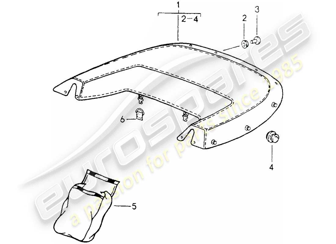 porsche 1994 (964) boot cover parts diagram