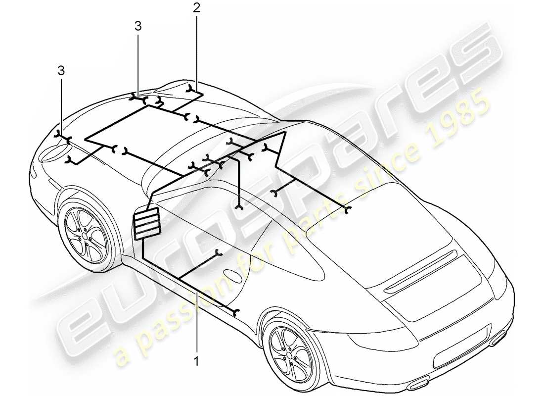 porsche 2009 (997-2) wiring harnesses parts diagram