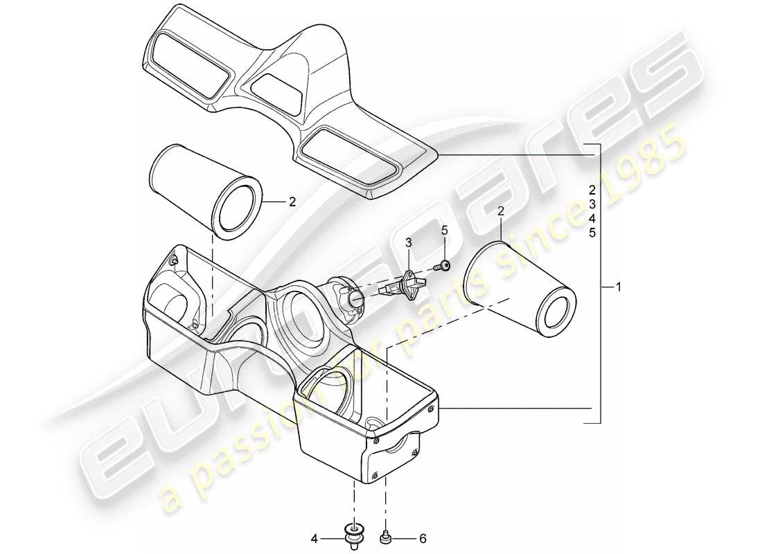 porsche 2011 (997-2 gt3) air cleaner parts diagram