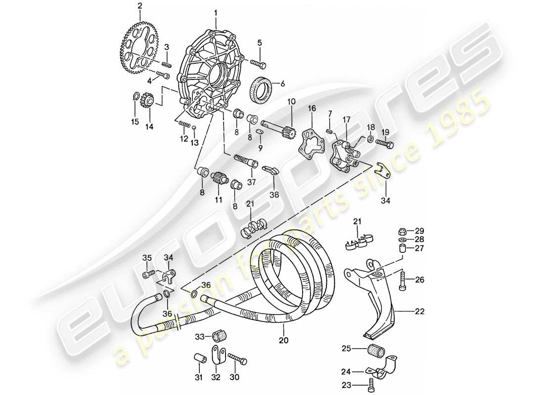 porsche 1991 (944) oil cooling part diagram
