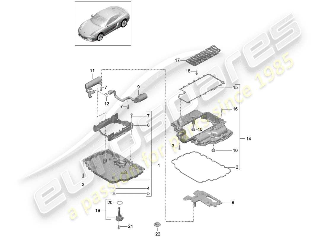 porsche 2016 (981 cayman) oil pan part diagram
