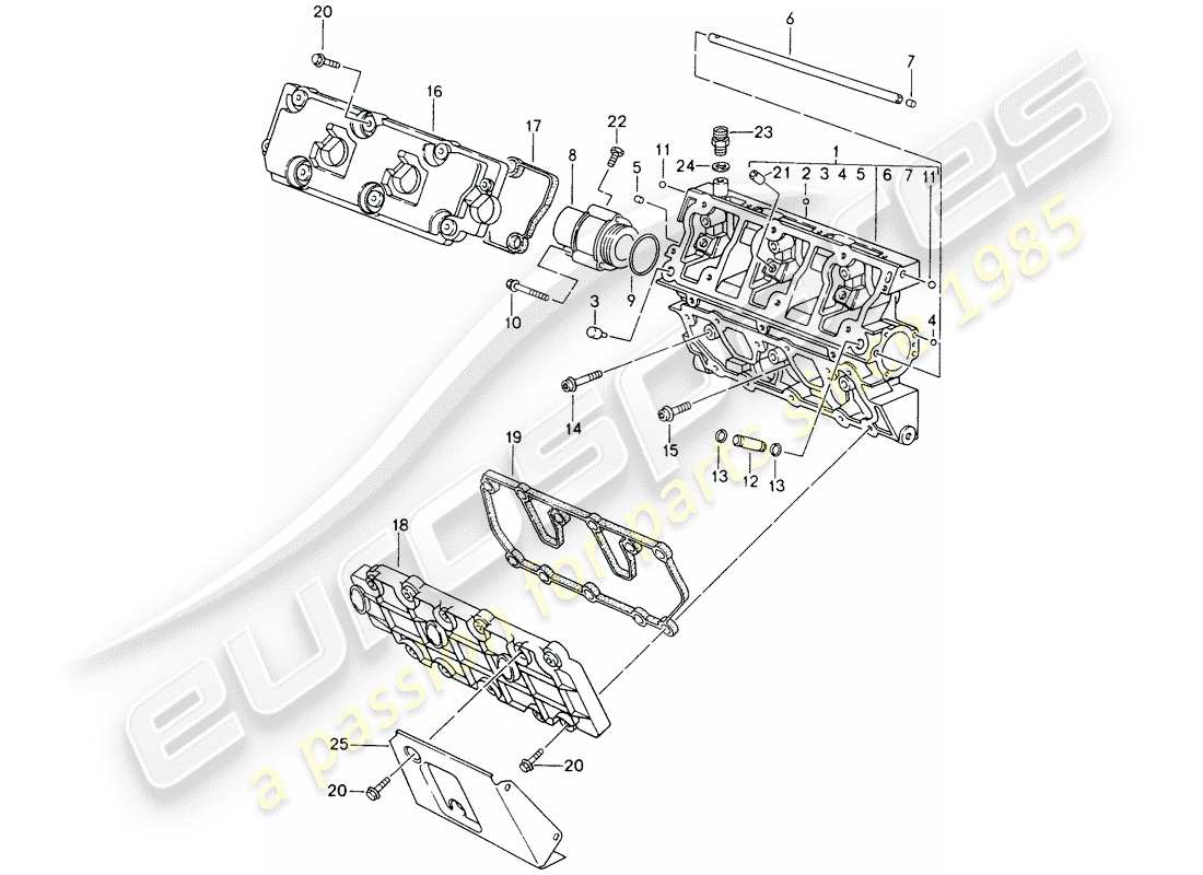 porsche 1996 (993) camshaft housing part diagram