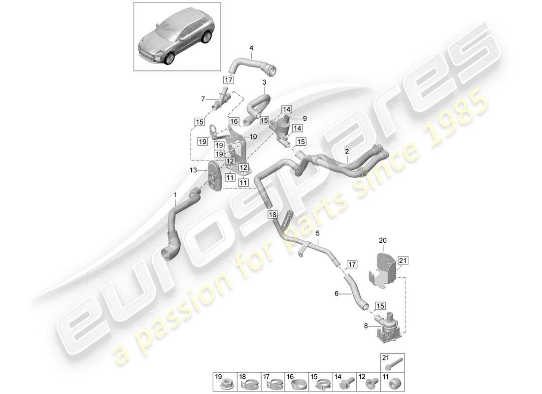 porsche 2019 (macan) heater part diagram