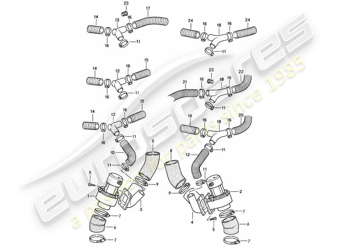 porsche 1986 (911) additional blower part diagram