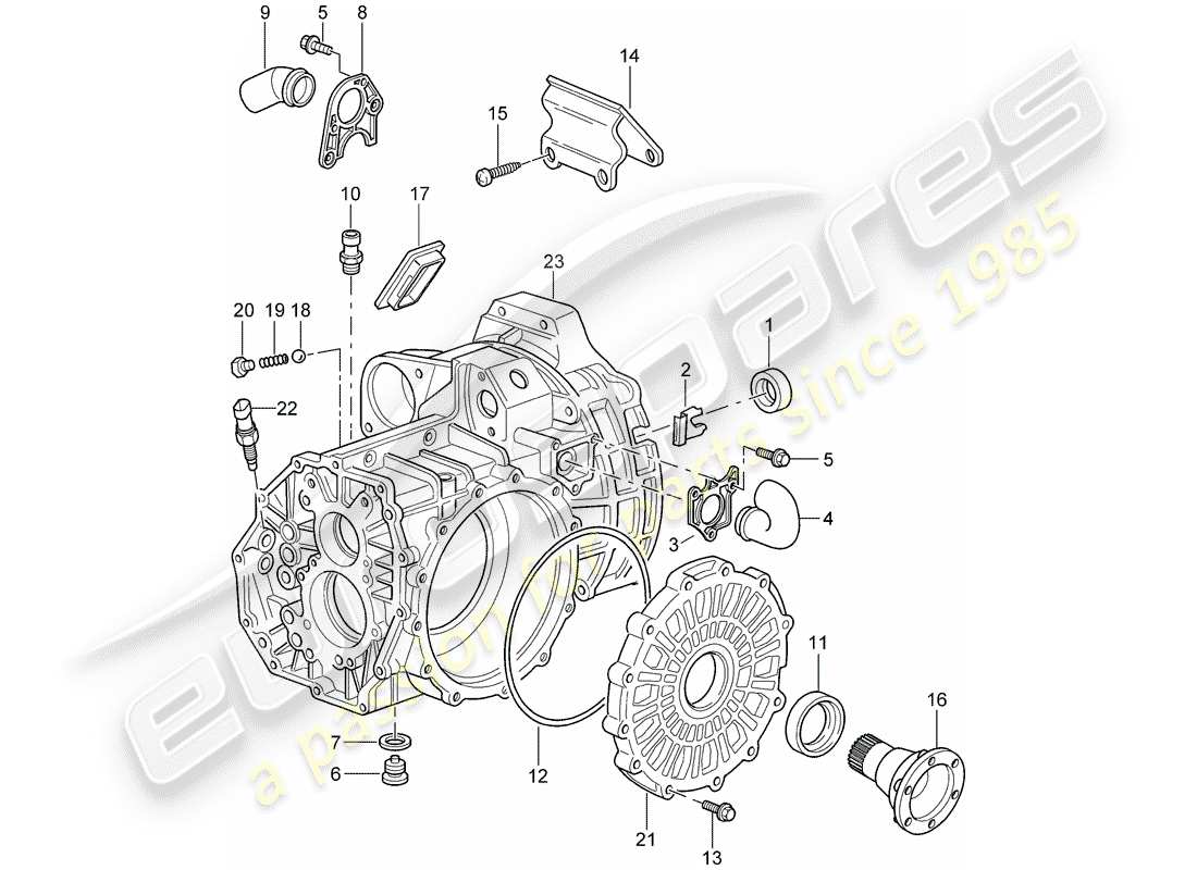 porsche 2009 997-2 turbo / gt2 transmission case part diagram