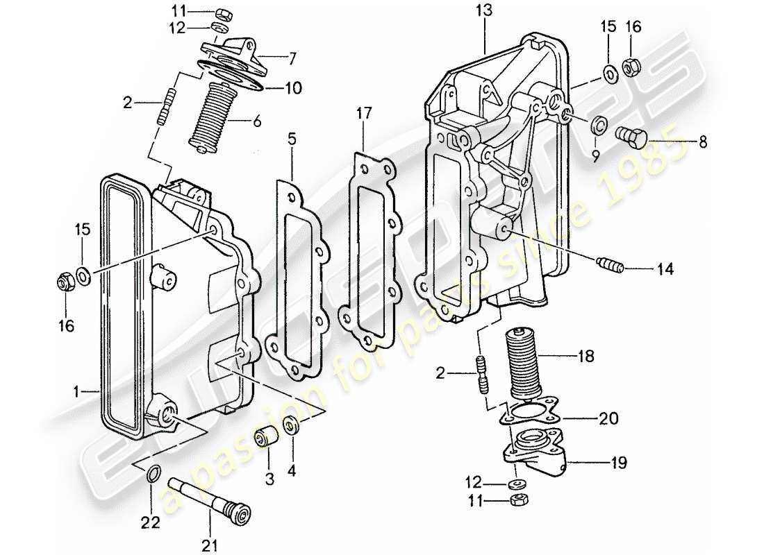 porsche 1987 (959) chain case parts diagram