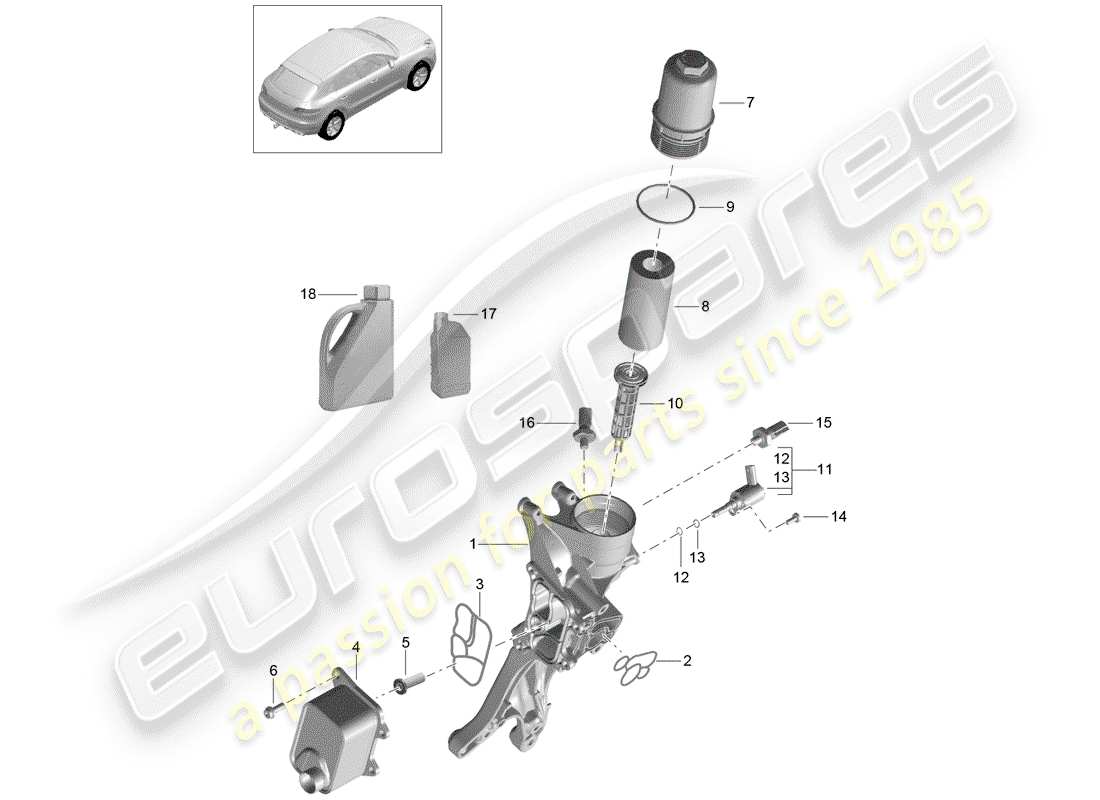 porsche 2015 (macan) oil-conducting housing part diagram