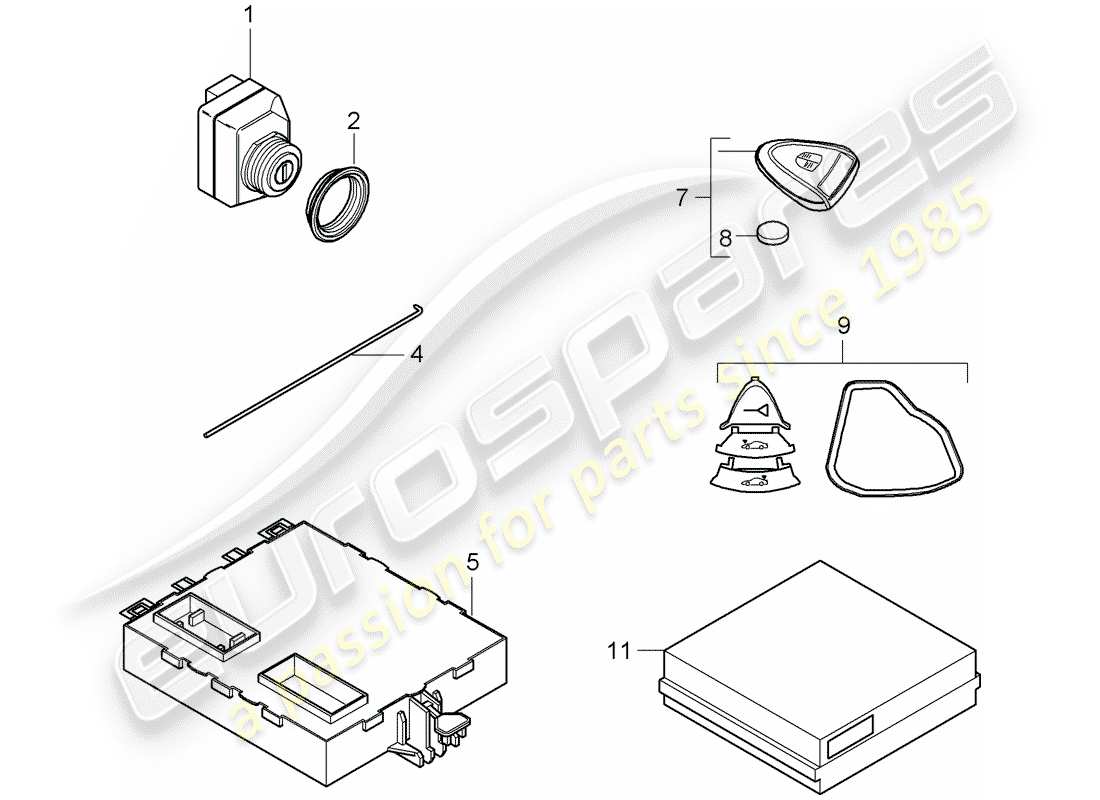 porsche 2007 (987 boxster) control units part diagram
