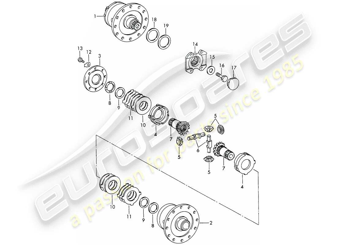porsche 1965 (911/912) limited slip differential - d >> - mj 1968 part diagram