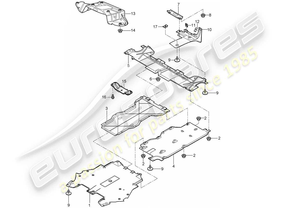 porsche 2007 (987 boxster) trims part diagram