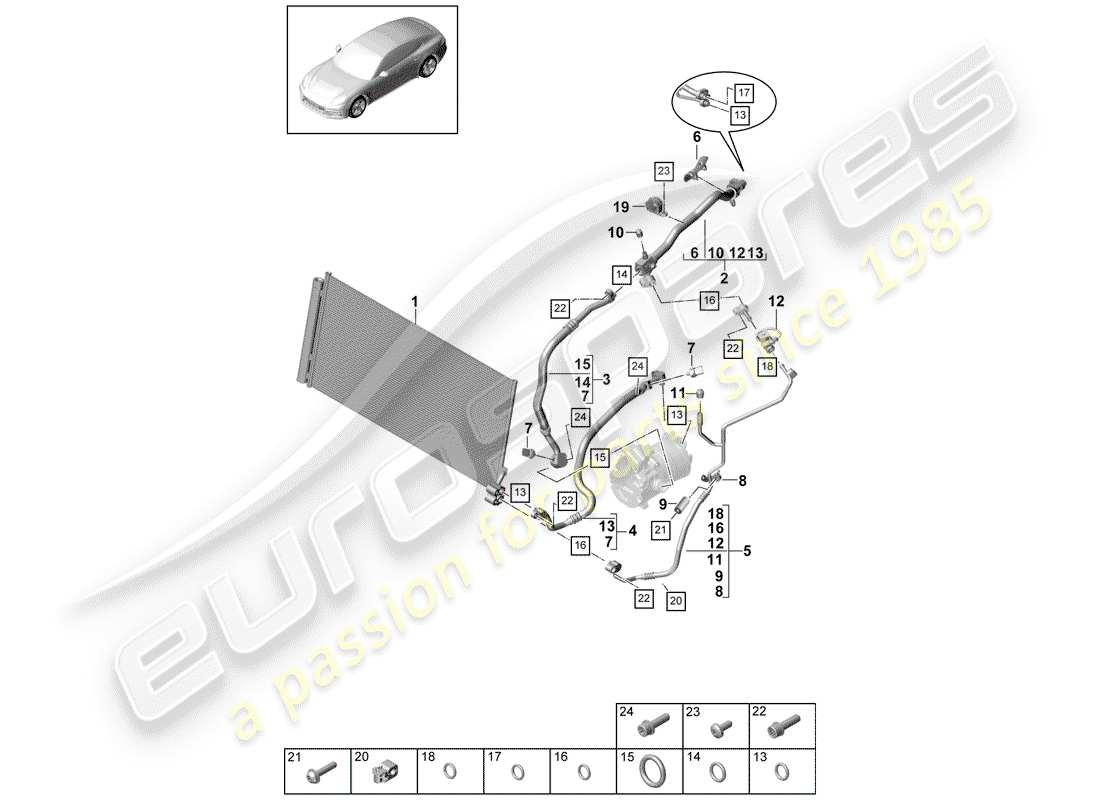 porsche 2020 (panamera 971-1) refrigerant circuit part diagram