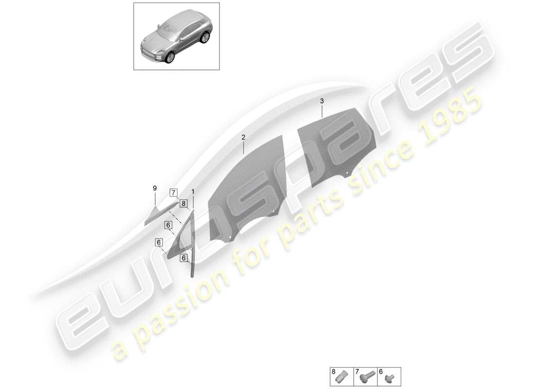 porsche 2019 (macan) fasteners part diagram