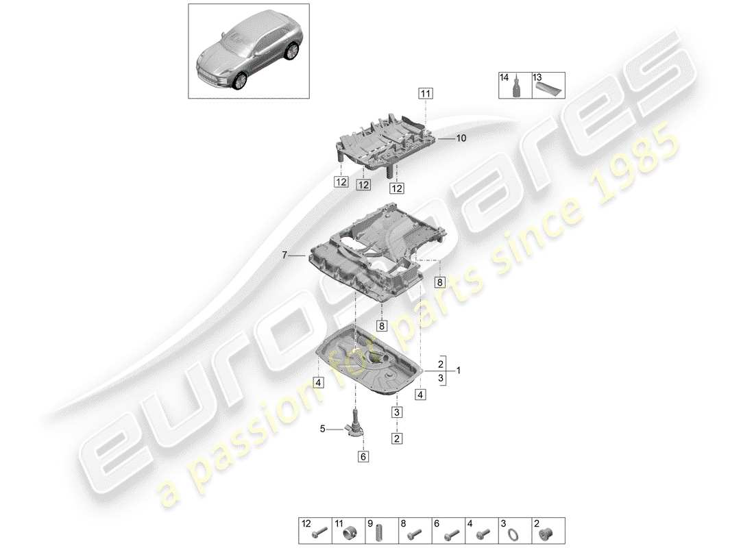 porsche 2019 (macan) oil-conducting housing part diagram