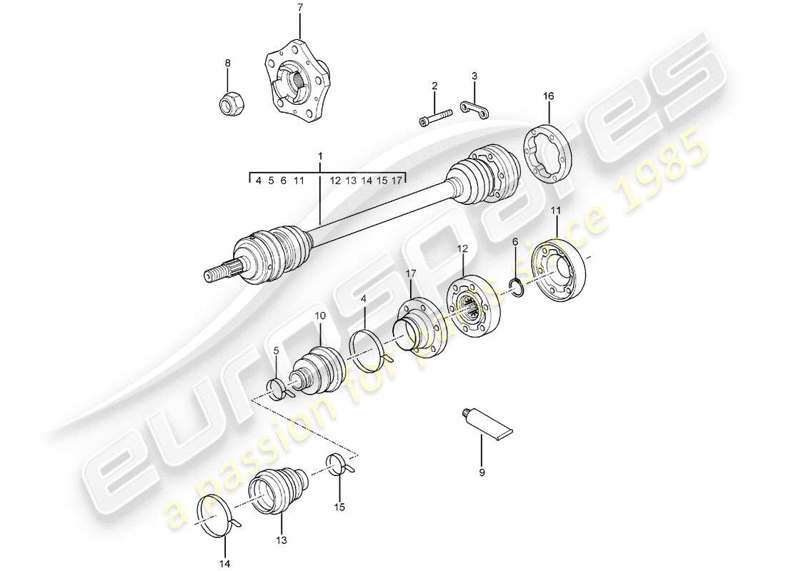 porsche 2000 (996) drive shaft - wheel hub - f 99-2s603 556>> - f 99-2s642 148>> - f 99-2s630 714>> - f 99-2s603 623>> - f 99-2s642 182>> - f 99-2s630 737>> part diagram