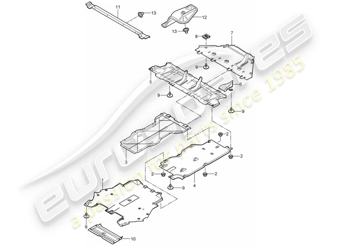 porsche 2009 997-2 turbo / gt2 trims part diagram