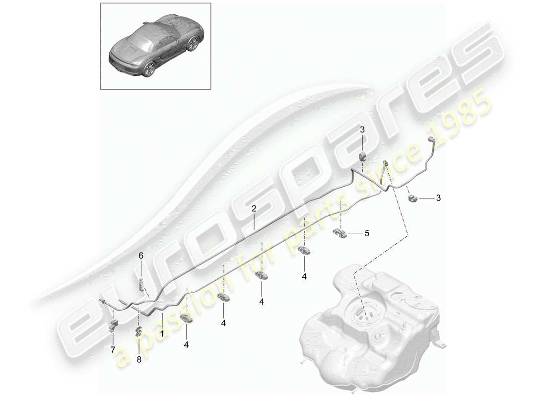 porsche 2013 (981 boxster) fuel system parts diagram