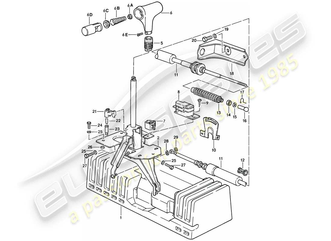 porsche 1986 (944) actuator - for - automatic transmission parts diagram