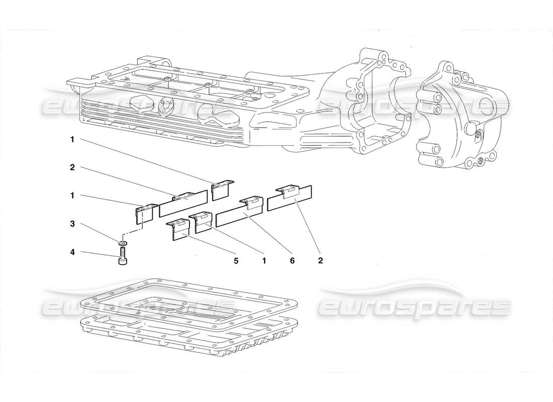 lamborghini diablo roadster (1998) oil sump deflectors parts diagram