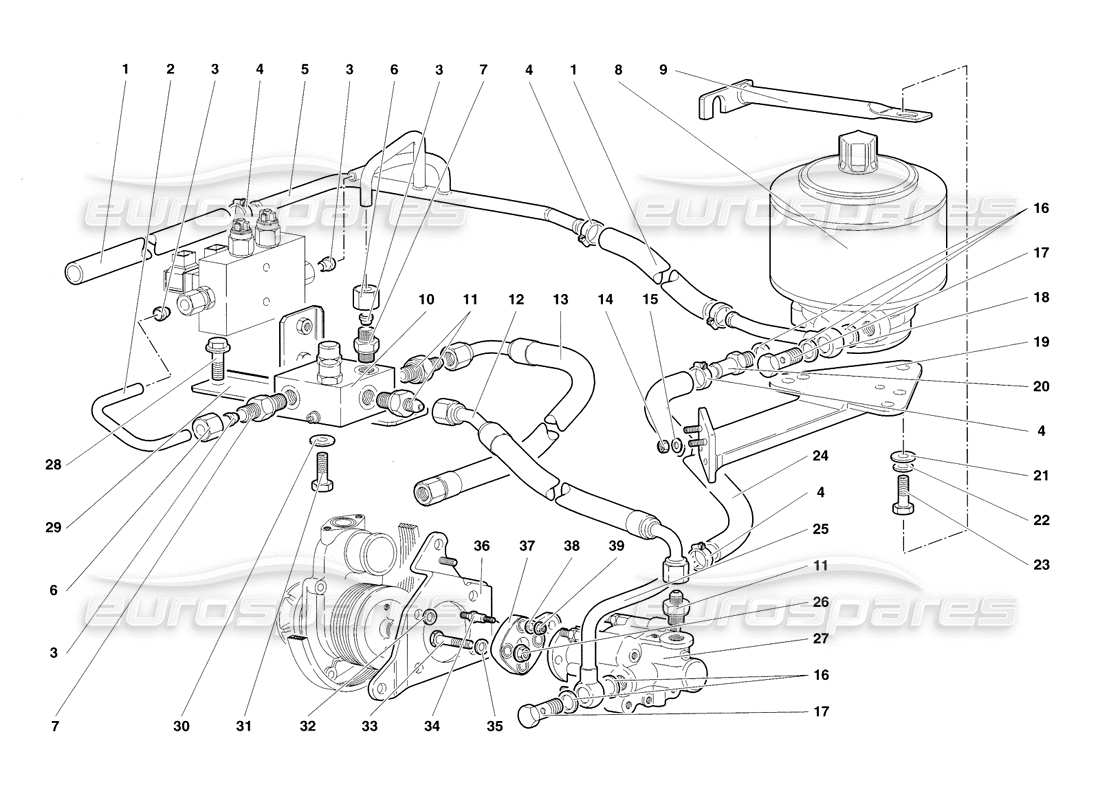 a part diagram from the Lamborghini Diablo SV (1998) parts catalogue