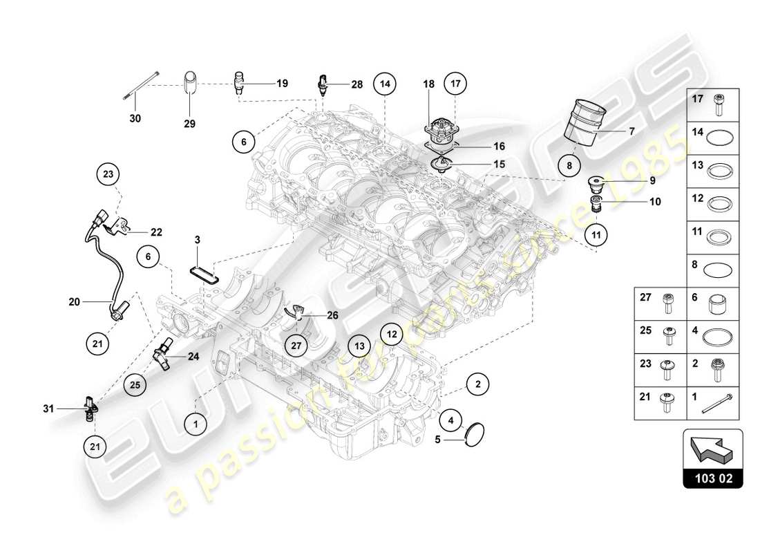 lamborghini 2019 (lp740-4 s roadster) oil sump part diagram