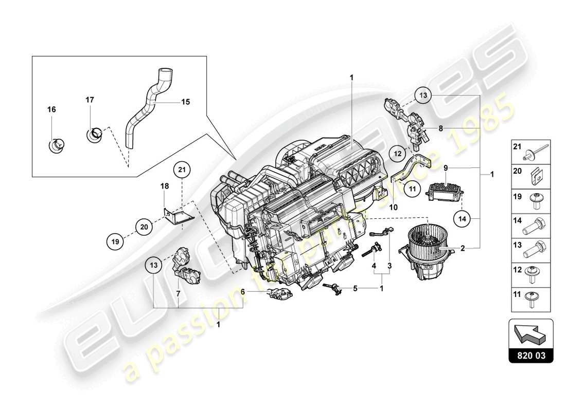 lamborghini lp720-4 roadster 50 (2015) air conditioning parts diagram