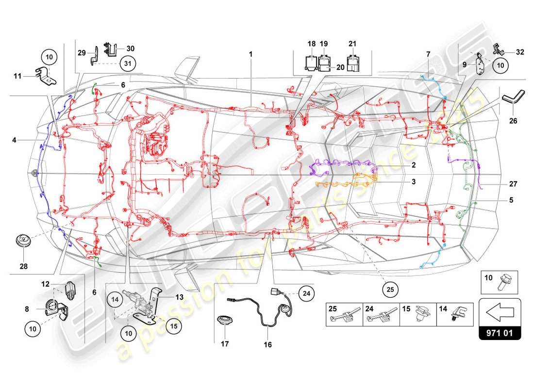 lamborghini lp700-4 coupe (2016) electrics part diagram