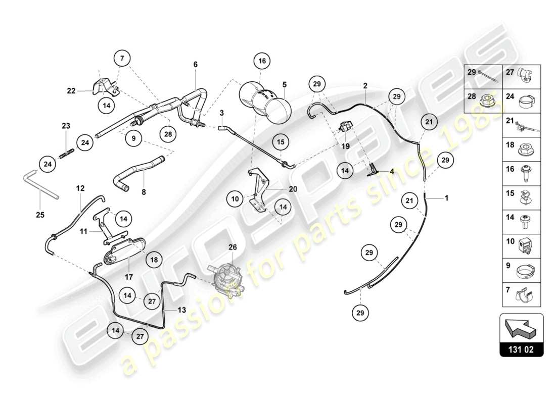 lamborghini 2017 (lp700-4 roadster) vacuum system part diagram