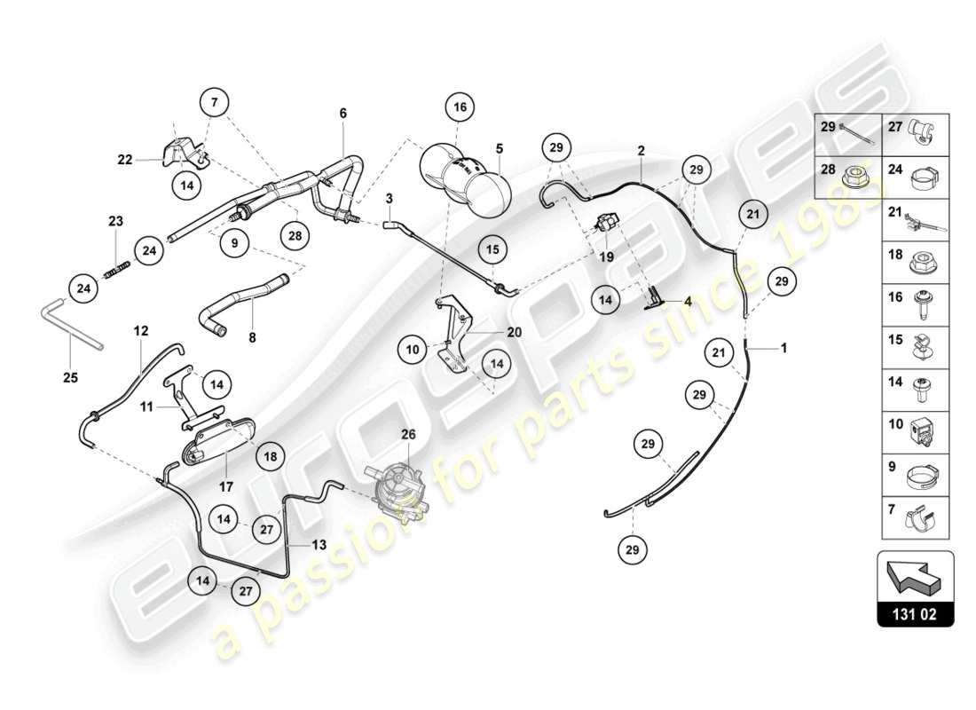 lamborghini lp700-4 roadster (2017) vacuum system parts diagram