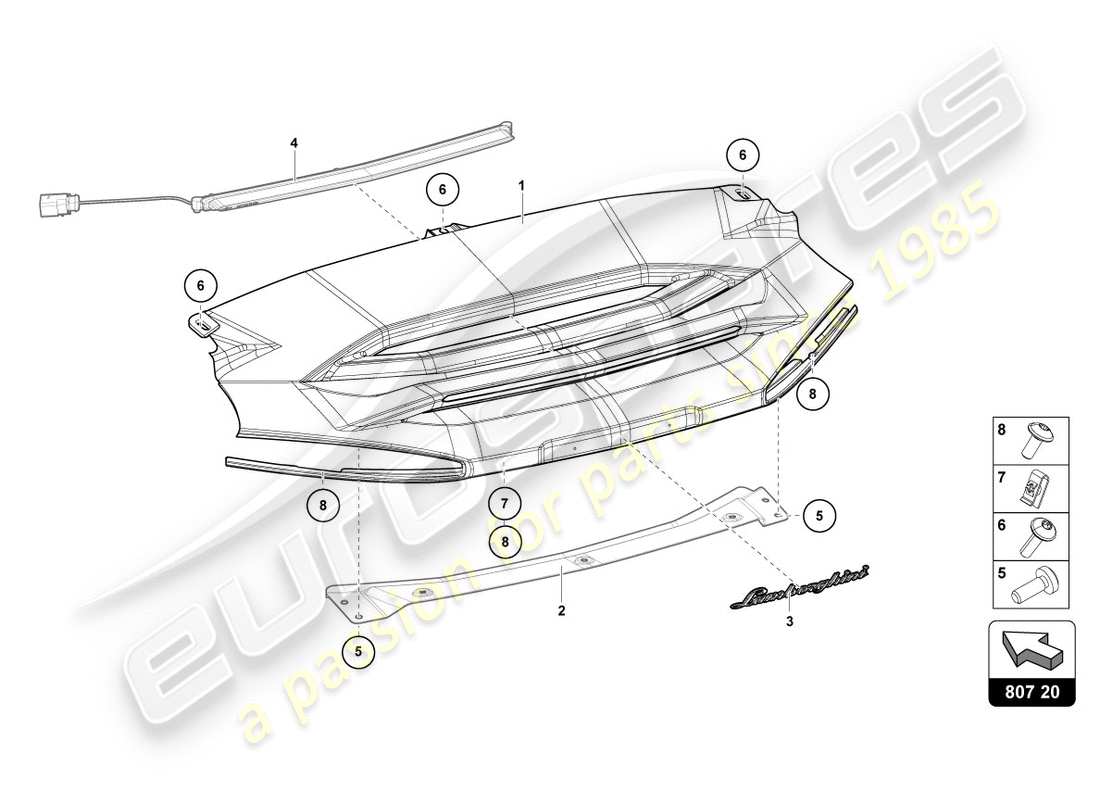 lamborghini centenario roadster (2017) storage plate parts diagram