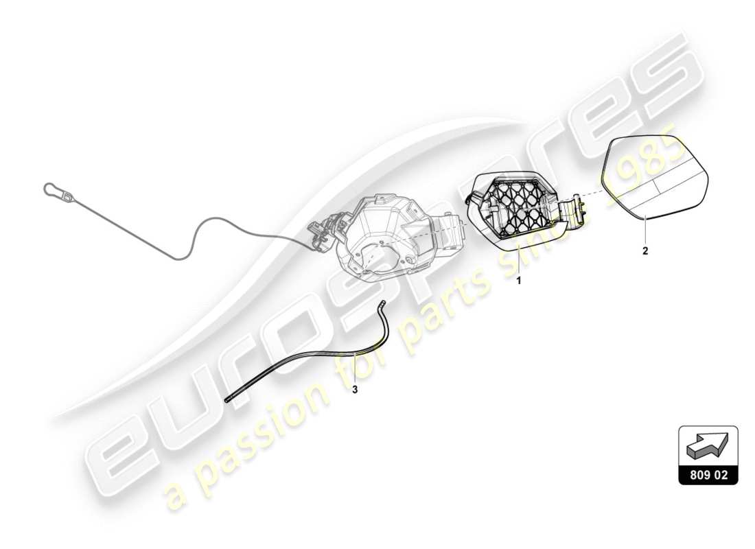 lamborghini centenario roadster (2017) fuel filler flap parts diagram