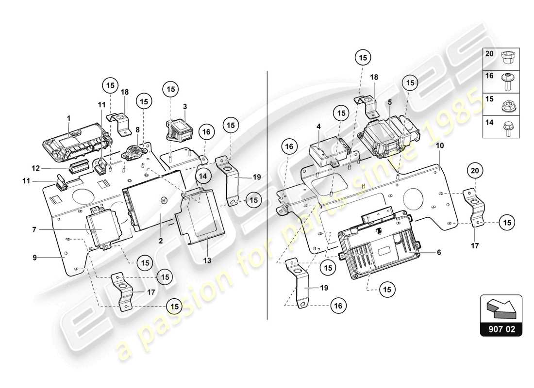 lamborghini lp750-4 sv coupe (2015) electrics parts diagram