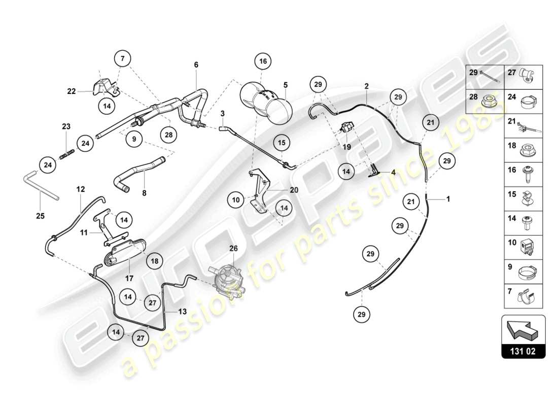 lamborghini lp700-4 coupe (2016) vacuum system part diagram