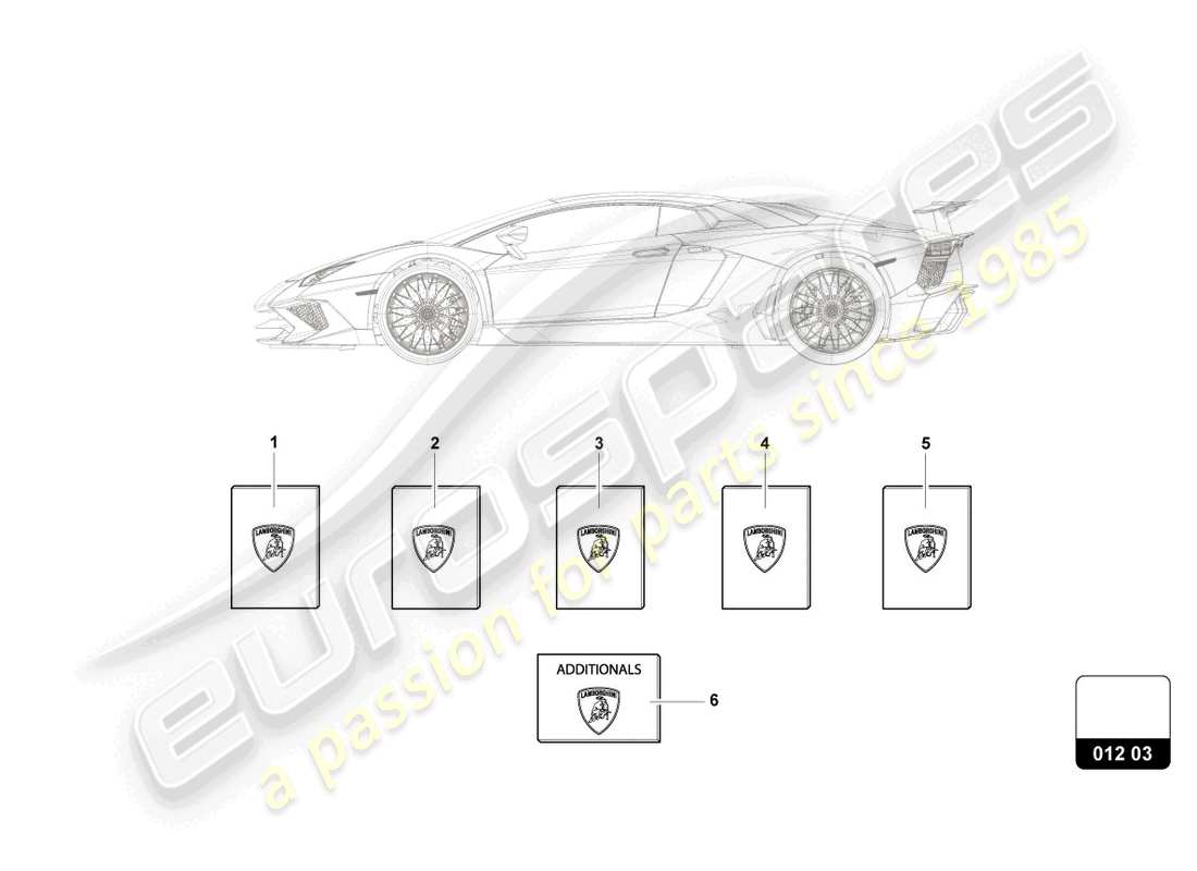 lamborghini lp770-4 svj roadster (2019) 1 set vehicle literature part diagram