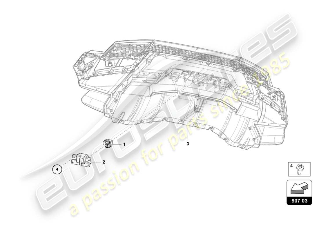 lamborghini 2019 (performante spyder) reversing camera part diagram