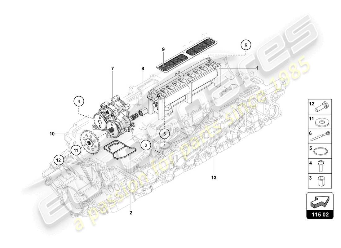 lamborghini lp700-4 roadster (2013) oil pump part diagram