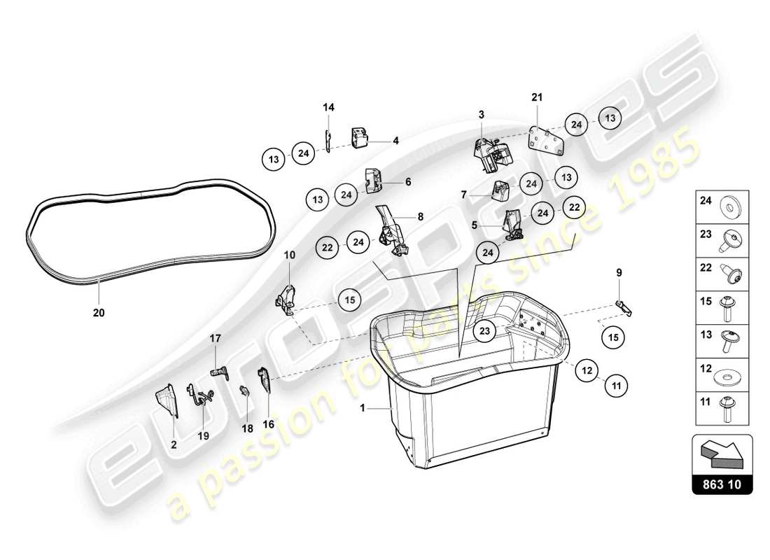 lamborghini lp720-4 roadster 50 (2014) luggage comp. floor covering part diagram